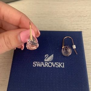 Swarovski rose gold teardrop earrings